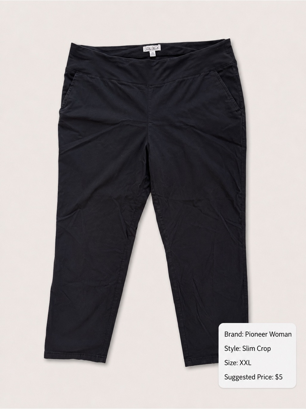 The Pioneer Woman Black Slim Crop Pants